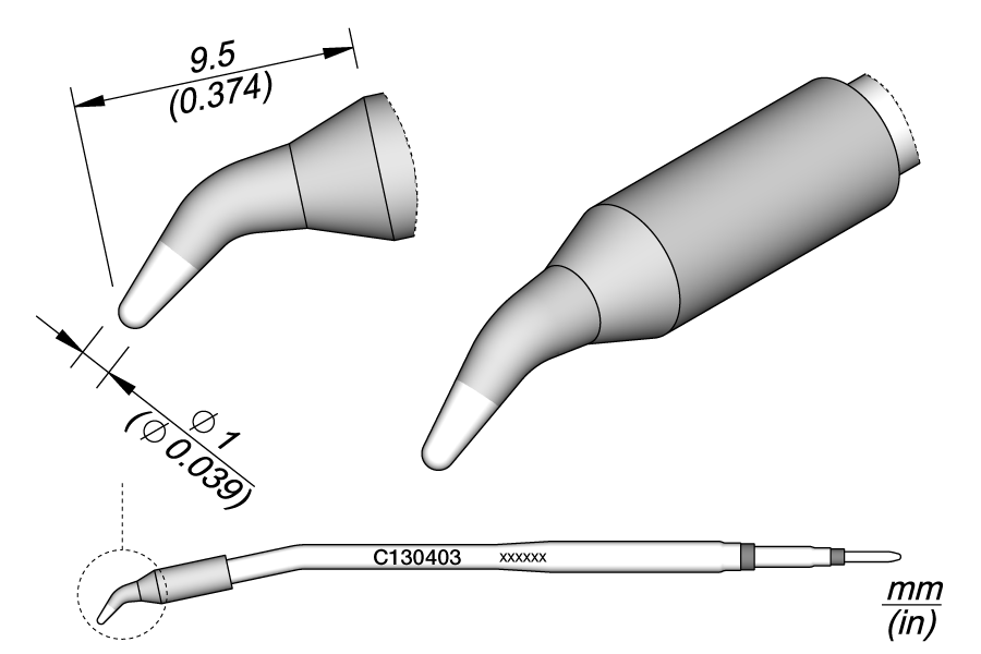 C130403 - Conical Bent Cartridge Ø 1